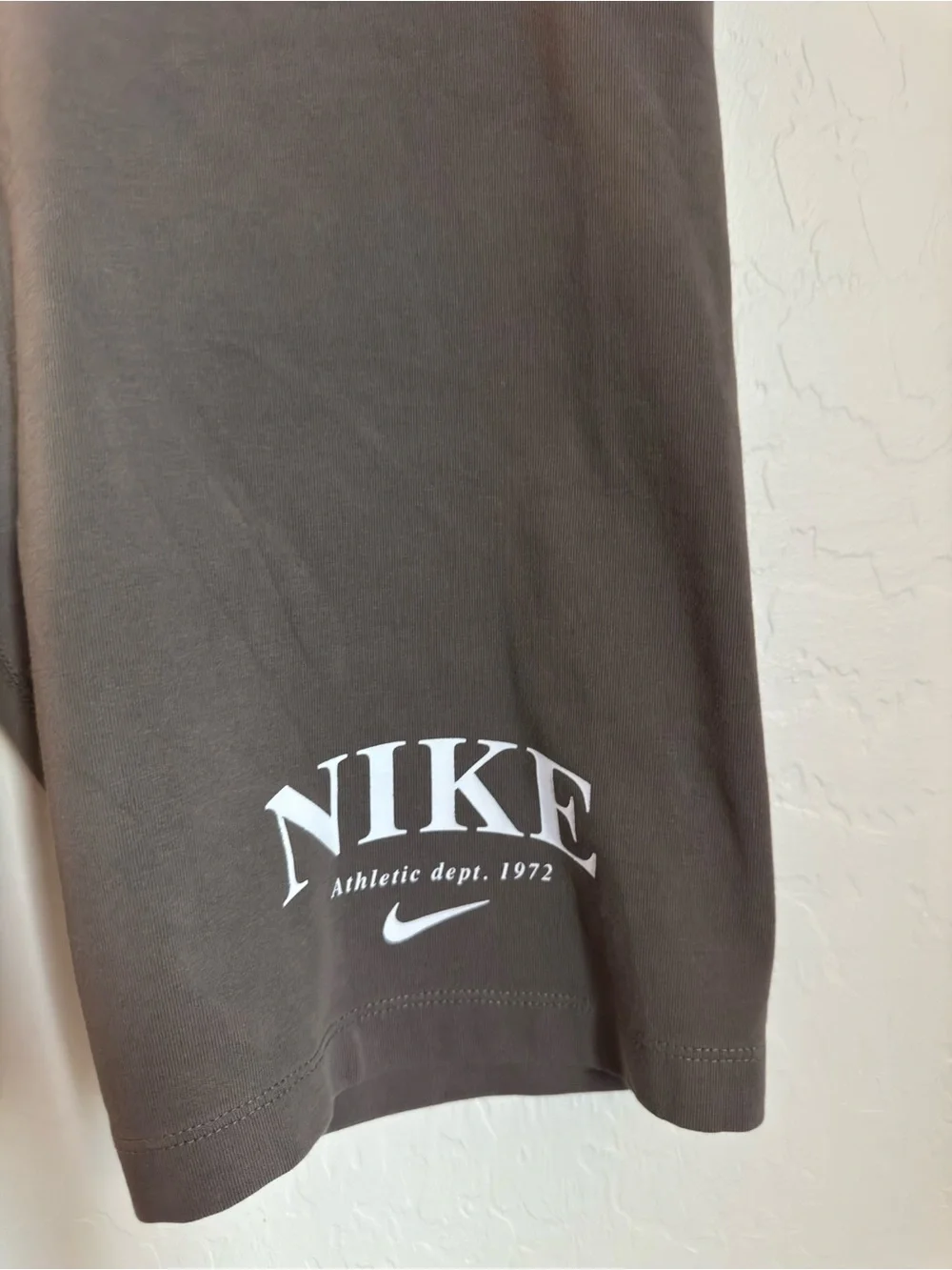 Nike Women's Brown Bike Shorts with White Logo